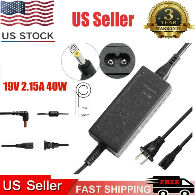40W 19V 2.15A AC Power Adapter Charger for Acer Aspire One A13-040N3A A040R059L