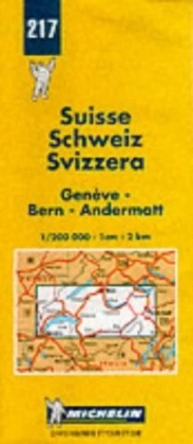 Geneve-Bern-Andermatt: No.217 (Mich... by Michelin Travel Publ Sheet map, folded