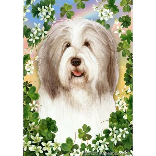 Clover House Flag - Fawn and White Bearded Collie 31483