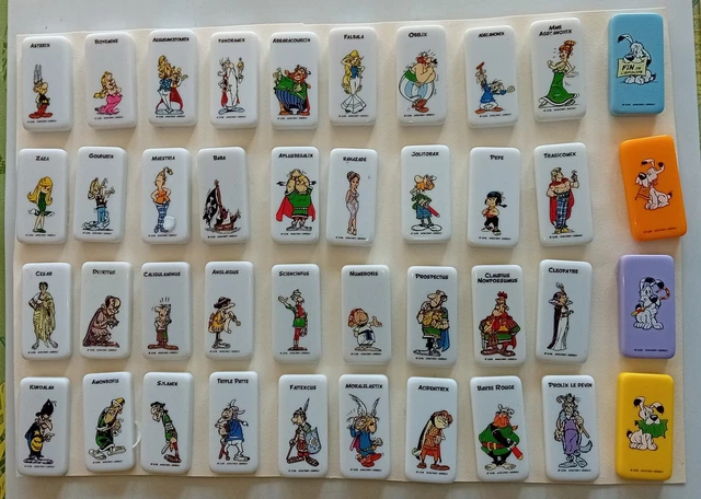 Jeu domino asterix Auchan 2011 36 dominos sac rangement plateau métal