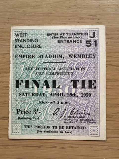 1950 FA Cup Final TICKET - Arsenal v Liverpool **VGC**