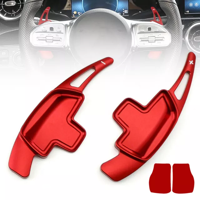 For Benz E-Class W213 2016-2021 Red Aluminum Steering Wheel Shift Paddles  2PCS