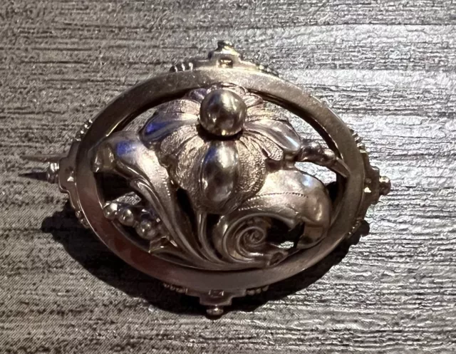 Broche ancienne « coq de montre a gousset » - plaque or