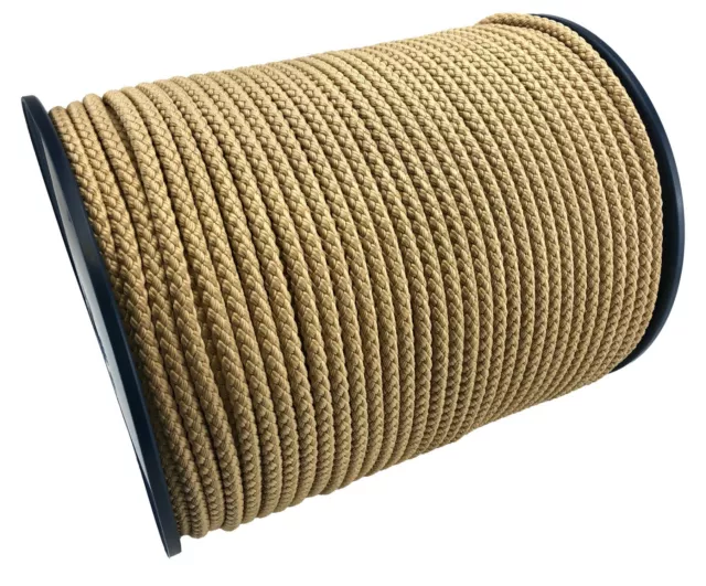 Corde en polypropylène tressé beige 12 mm x 150 mètres, cordon de serrage paracorde camping 2