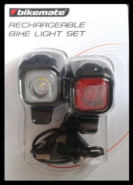 Bikemate Rear Light BIKEMATE RECHARGEABLE LED Bike Light Set - Front & Rear Cycling ...