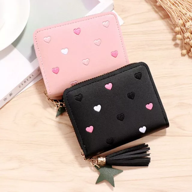 Girl Lovely Cute Mini Zipper Coin Purse Pu Leather Small Wallet Short  Wallet