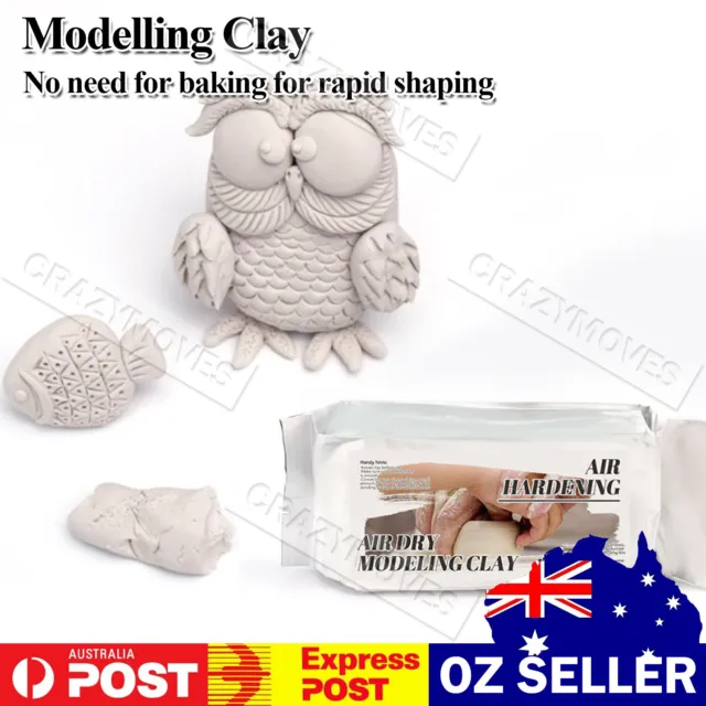500g Air Dry Modelling Clay Non-Toxic Craft Art No Kiln White Terracotta VIC