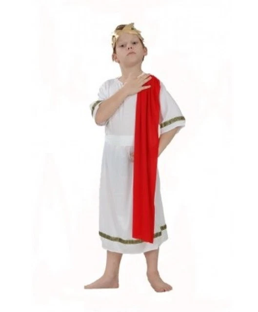Griechisches Priester-Kostüm Für Kinder – Inkl. Tunika & Stirnband, Größe 7–9 Jahre