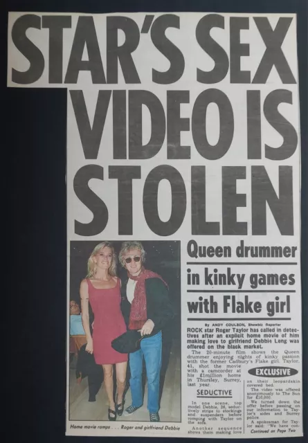 Queen Freddie Mercury Roger Taylor 'Star's Sex Video Is Stolen'! Rare News Story