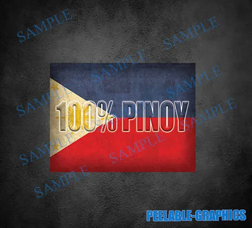 (2) 100% Pinoy Philippine Flag Philippines Decal Sticker