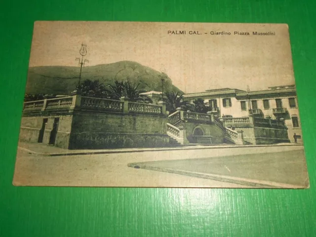 Cartolina Palmi ( Reggio Calabria ) - Giardino Piazza Mussolini 1930 ca.