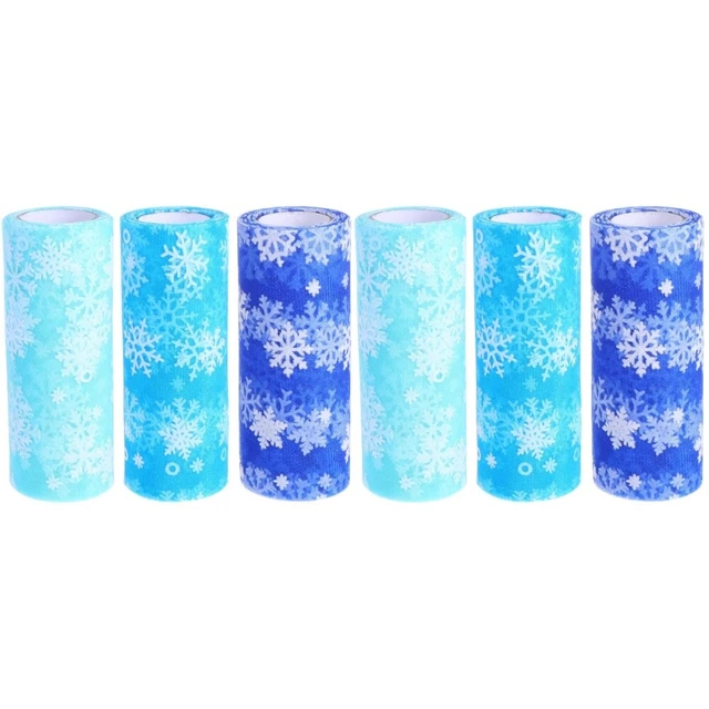 6 rollen Glitter Tüll Spool Schneeflocke Mesh Band Tüll Band