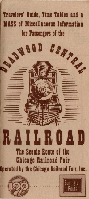 1949 Brochure-Deadwood Central Railroad-Chicago Railroad Fair