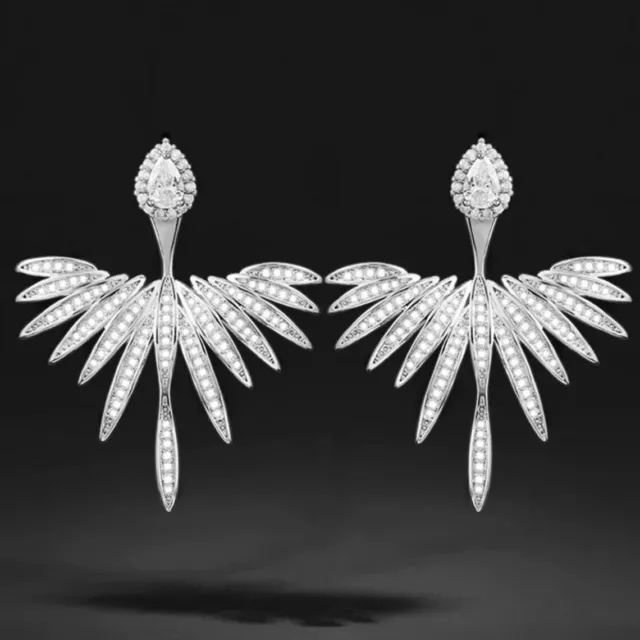 2.00CT ROUND CUT Simulated Diamonds Drop/Dangle Earrings 925 Sterling ...