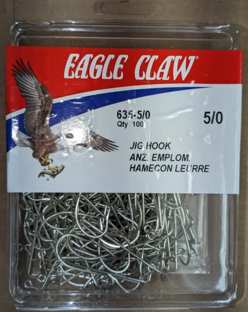 1 PACK 50 Pcs Eagle Claw 777 4 Extra Strong Treble Hooks Fishing