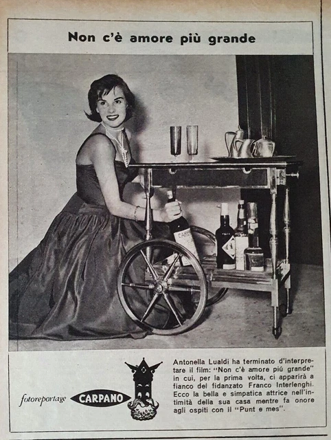 Carpano Torino Vermouth Punt E Mes Advert Pubblicita' D'epoca Advertis Adv/Cvd21
