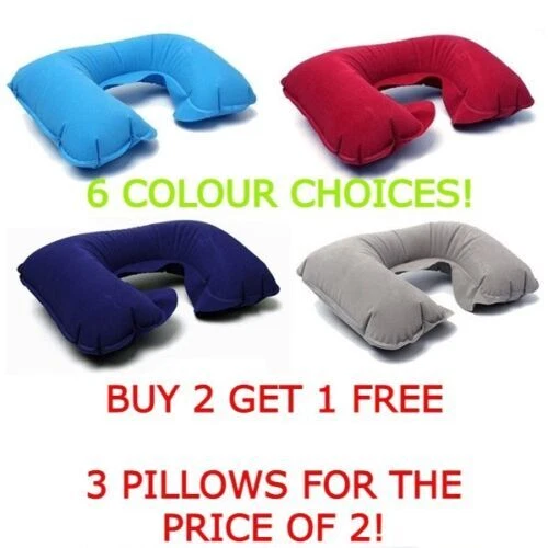 Inflatable Travel Neck & Head Pillow Pillows Flight Rest Sleep Support Cushion