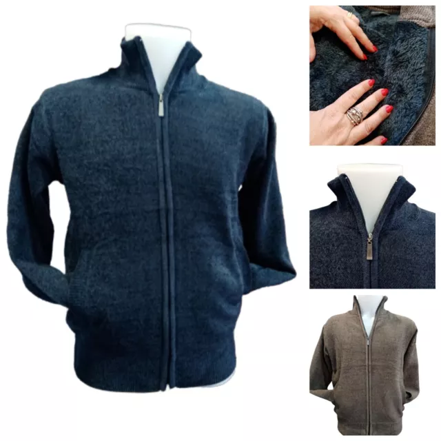 Cardigan Uomo Coveri – Zip, Collo Alto, Morbido, No Pilling, Taglie Dalla M Alla 3XL, Made In Italy