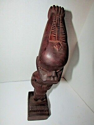 Antique Vintage Hand Carved Wooden African Figure Statue Sculpture Folk Art #6