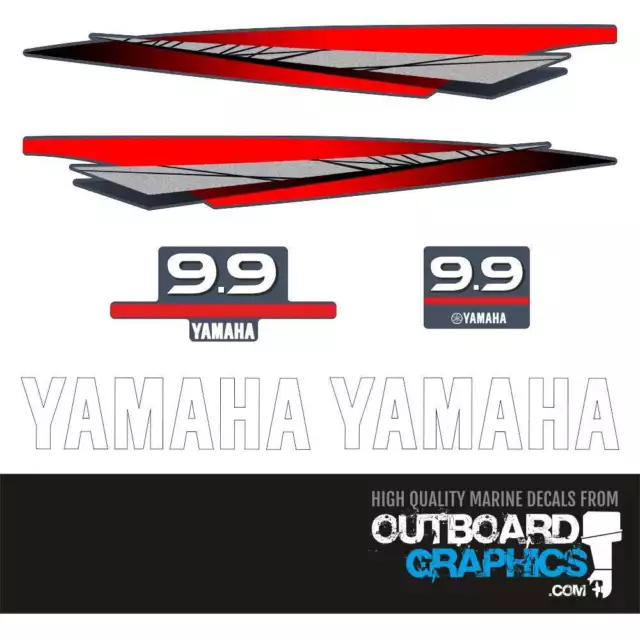Yamaha 9.9hp 2 stroke outboard engine decals/sticker kit