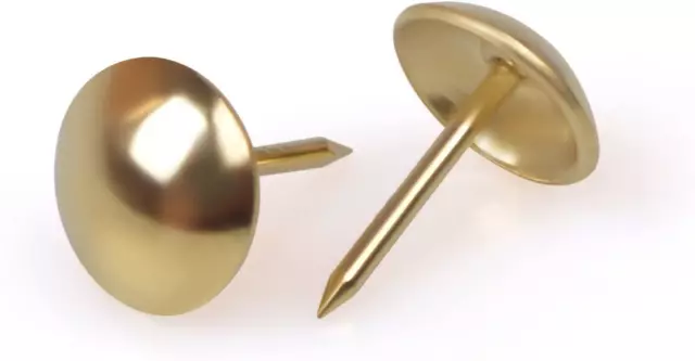 FUCAS Upholstery Tacks Furniture Nails Pins 150Pcs (Brass Finish)