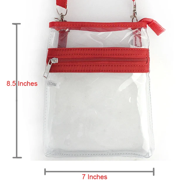 Cute Red Small Transparent Purse Clear Handbag Shoulder Cross body Bag Concert 3