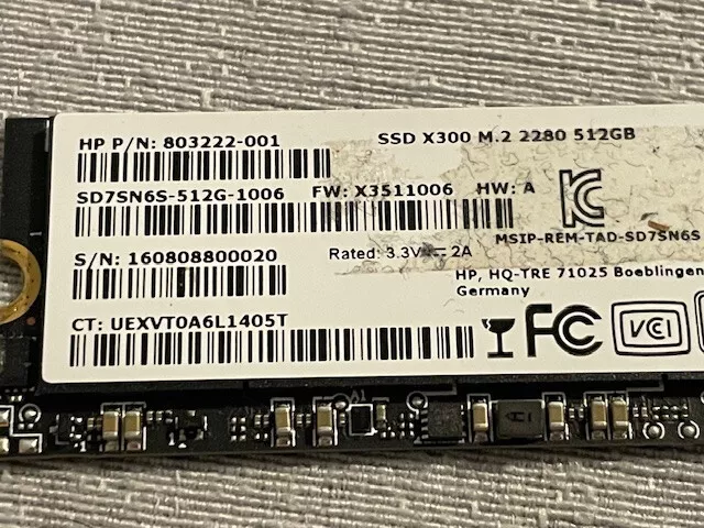 SSD M2 Sandisk X300 512go 2280 SATA (pas NVMe/PCIe) / SD7SN6S-512G-1006 3