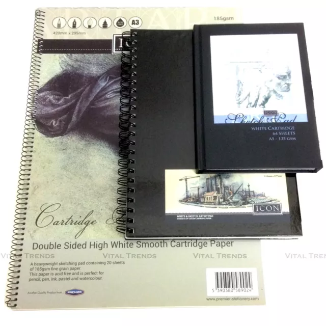 Sketch Book Drawing Pad White Cartridge Paper A3 A4 A5 Artist Draw Art paper Pad