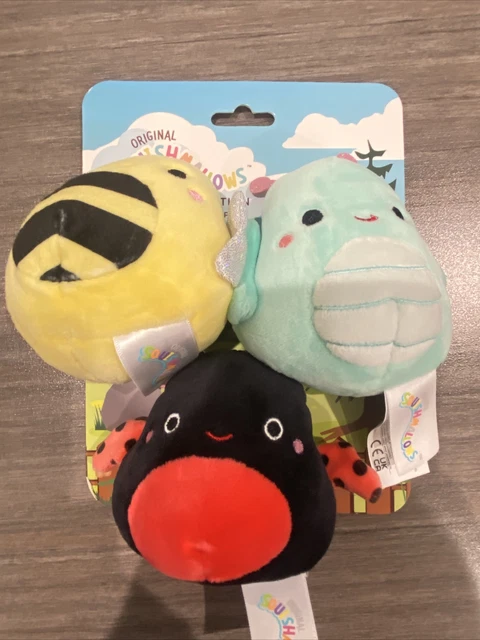 3.5” LADY BUG BEE BUTTERFLY Set Dog Toys Squishmallow Pet Collection Plush Toy