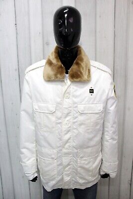 BLAUER Taglia XL Uomo Giubbotto Bianco Giubbino Jacket Giacca Invernale Coat Man