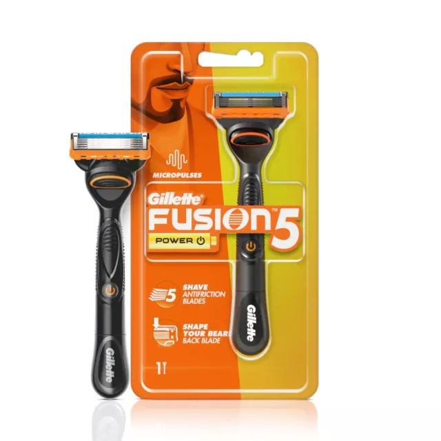 1x Gillette Fusion Power Razor Men with Styling Back Blade for Perfect Shave