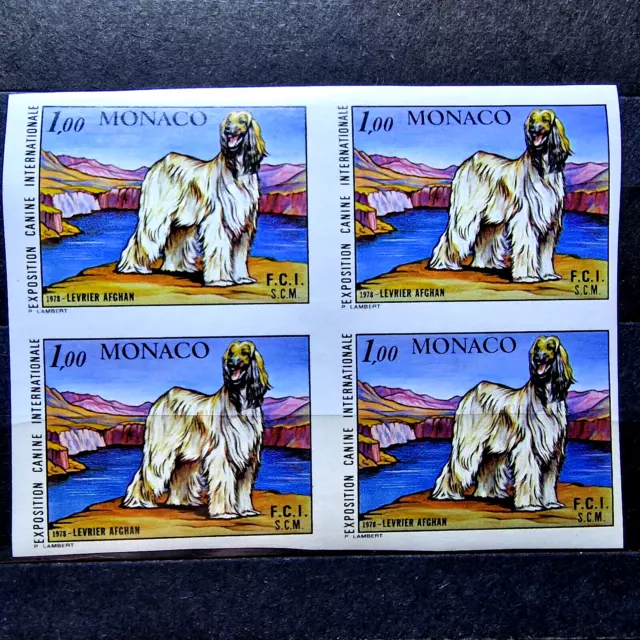 Monaco 1978 imperf - Dogs - Quartblock Set - MNH - YT €70.00+