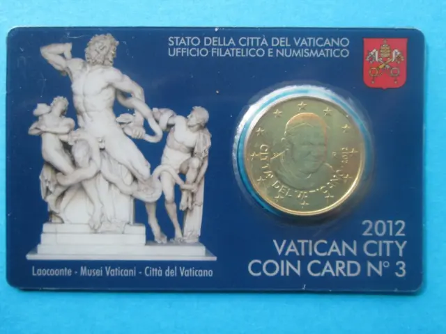 Coin Card N°3 / Euro Du Vatican Piece 50 Cent  Annee 2012