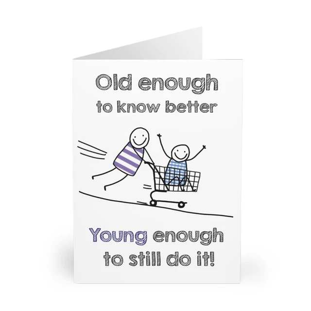 Geburtstagskarte Für Damen – 'Old Enough To Know Better...', 15x15 Cm, Blanko Innen
