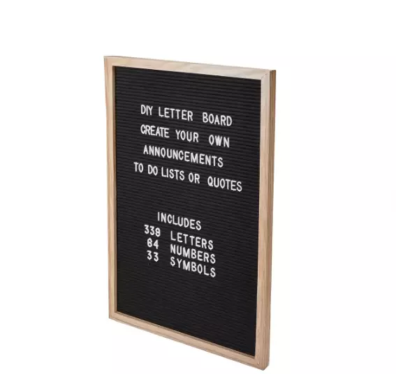 DIY Felt Letter Board Deco Wooden Frame Message Board With Felt Symbol , Numbers