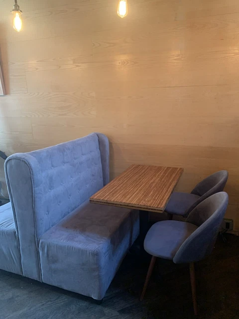 Restaurant Double Sided Velvet Booth With 4 Velvet Chairs
