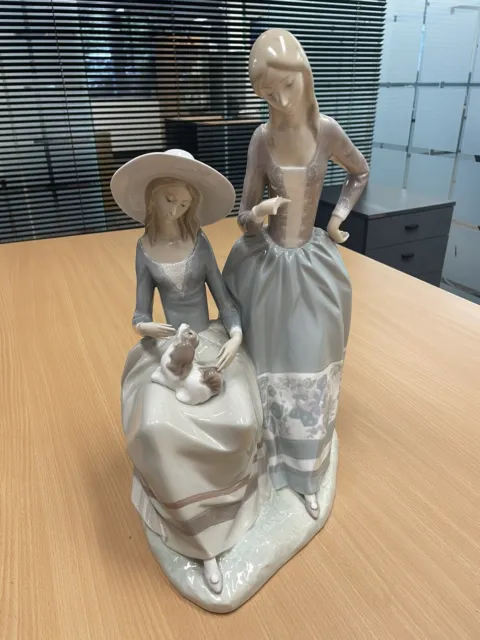 Charity Sale Lladro Porcelain Large Figurine Two Women - Pickup Only!Broken Hand