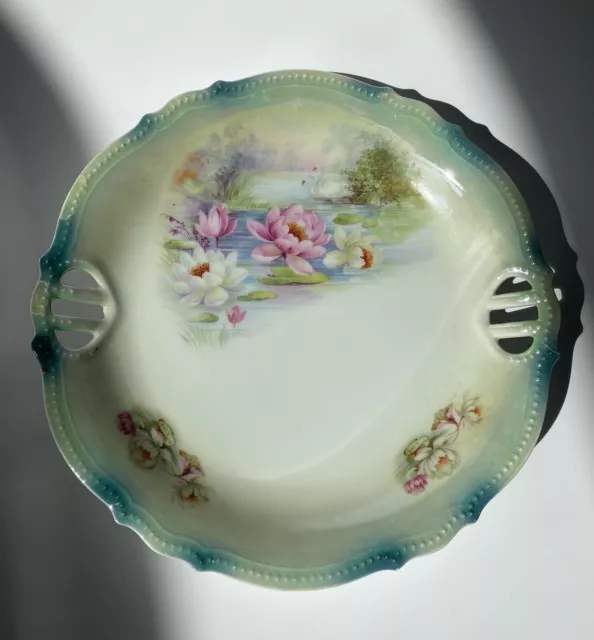 Vintage P.K. Silesia Germany Porcelain Cake Plate