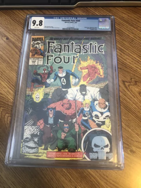 Fantastic Four #349 (1991) Spider-Man, Hulk, Wolverine App CGC 9.8 NM/MT