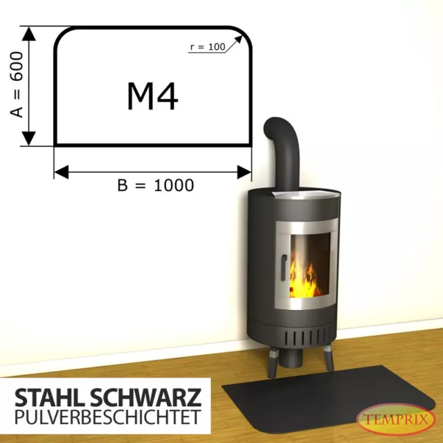 Placa de suelo chimenea & Bandeja Para El Horno Acero negro