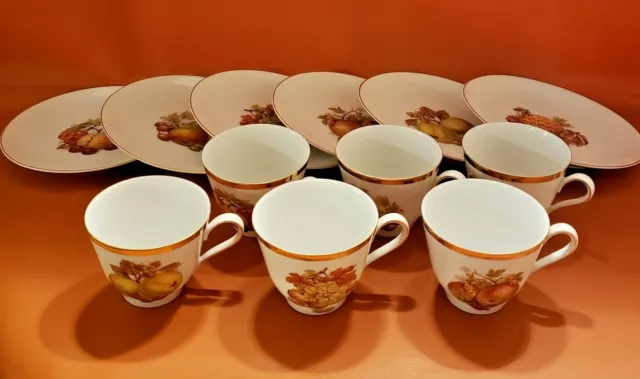 Bareuther Waldsassen Alzberg Bavaria Germany - Fruit Plates & Cups - Set Of 6