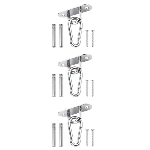 3 Sätze Hängematte Hängen Kit Trapeze Schwingaufhänger Edelstahl Deckenhaken