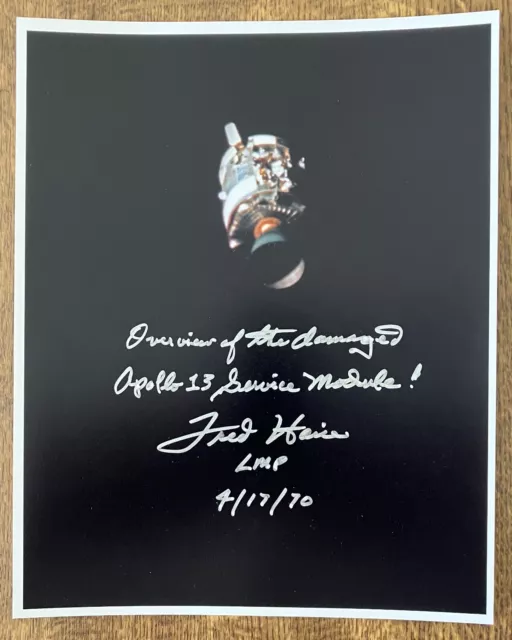 Fred Haise Apollo 13 Signed 8 x 10 Damaged SM Photo *Zarelli Space LOA*