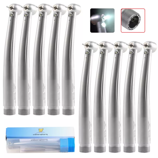 10Pcs Pieza de mano LED de fibra óptica dental E-generador Turbina 2H Pulsador