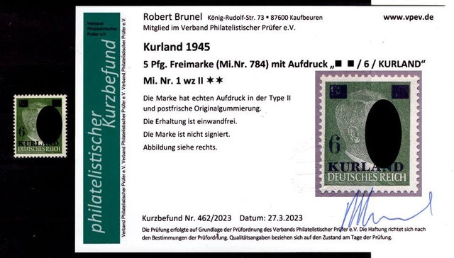 Kurland 1wzII gute TYPE ** POSTFRISCH+gepr. BEFUND ca 150EUR (L9182