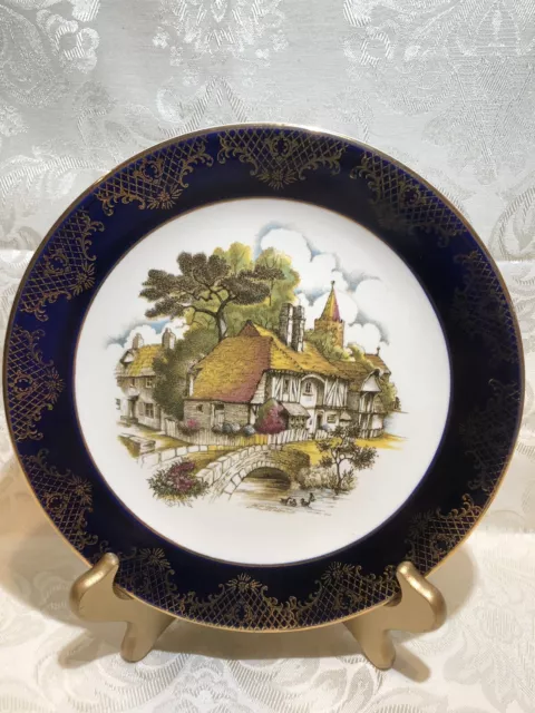 Royal Falcon Weatherby Hanley England Ware Thatched Cottage Plate No 3-74