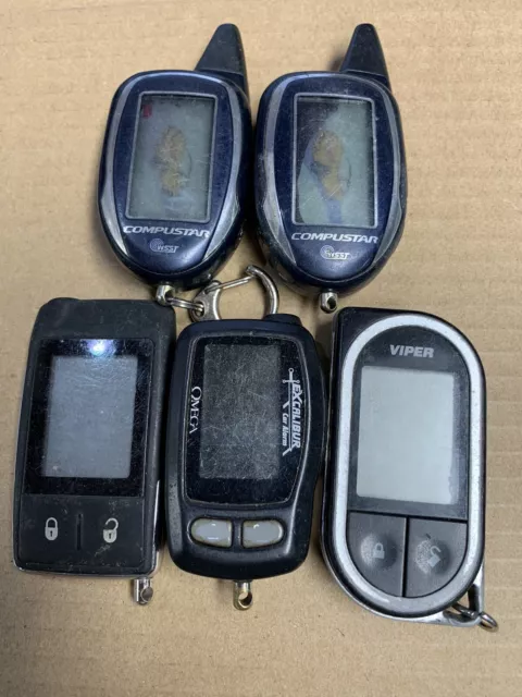 Locksmith Lot Of 5 Lcd Screen Remote Entry Key Fobs For Parts Or Repair