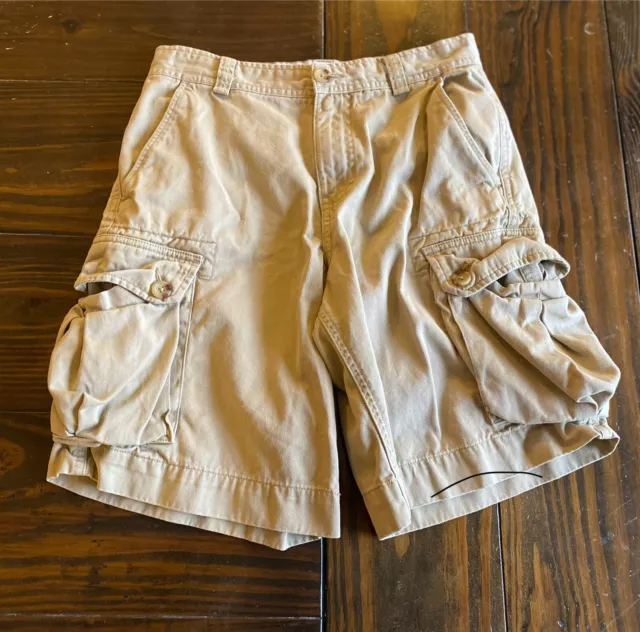 Polo Ralph Lauren Boys Cargo Khaki Tan Shorts Size 12 100% Cotton