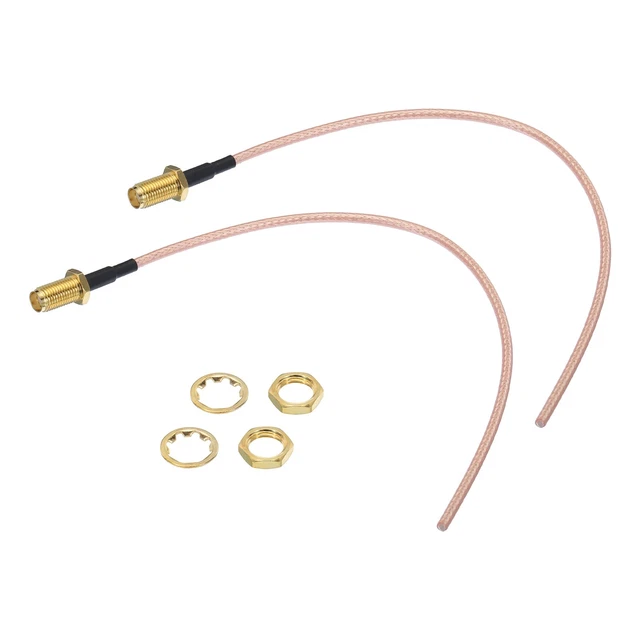 RG316 Coaxial Cables SMA Female to Bare Wire 0.6FT Orange 3Pcs