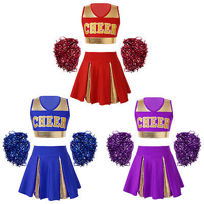 Bambine uniforme da Cheerleader Dress Up Vestito Cosplay costume di Halloween Festa